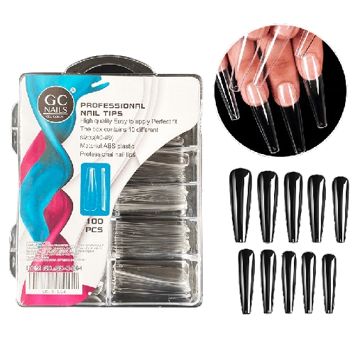 GC Nails Tips Press On Coffin Curva E81 100pz