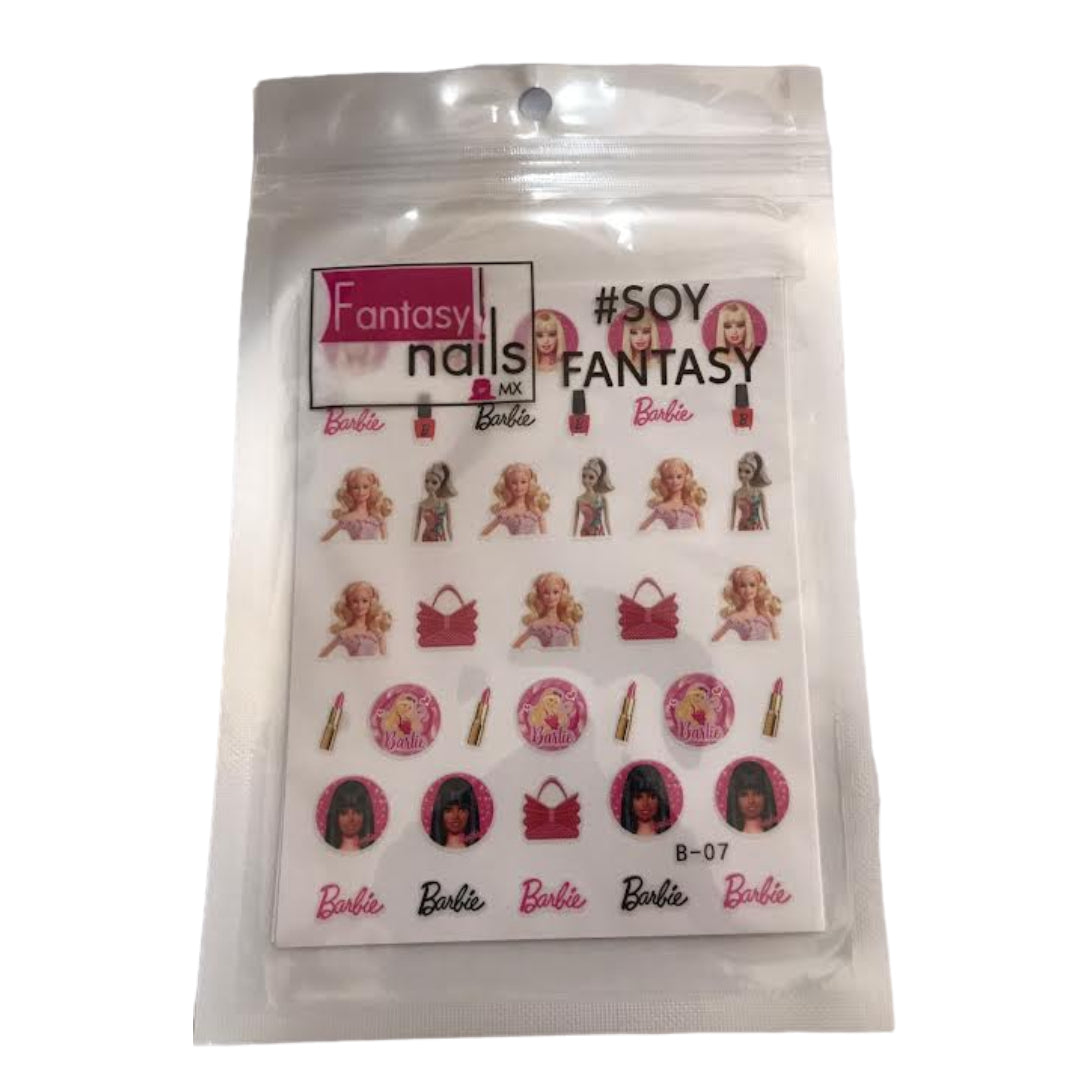 Fantasy Nails Sticker Barbie Varios