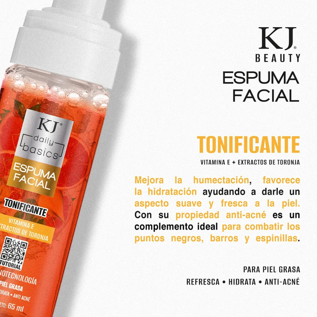 KJ Espuma Facial Tonificante Vitamina E + Toronja 65ml