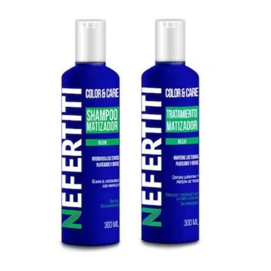 Nefertiti Kit Shampoo Y Tratamiento Matizador Bleu 300ml