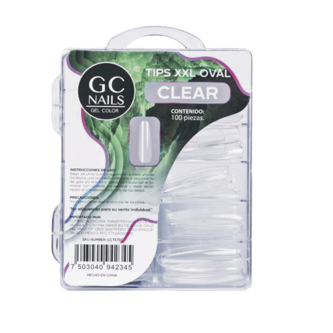 GC Nails Tips Oval XXL E75 Clear 100pz