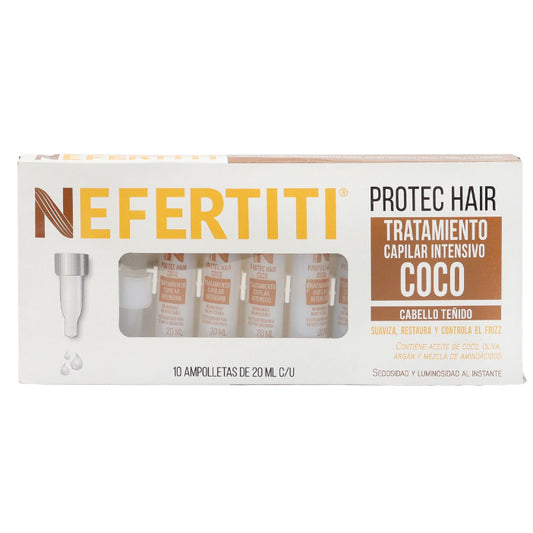 Nefertiti Caja 10 Ampolletas Protec Coco 20ml