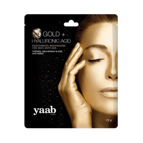 YAAB Mascarilla 24k Oro Y Ácido Hialurónico